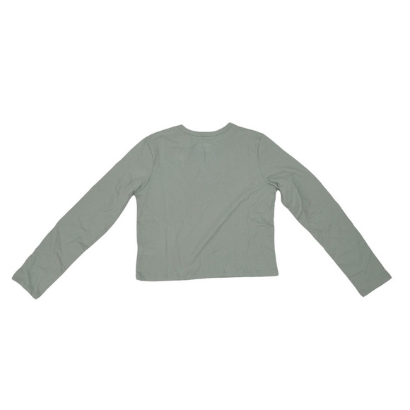 NWT Wild Fable Blue Long Sleeve Cropped Boxy T-shirt Size Small Women's - Picture 3 of 7